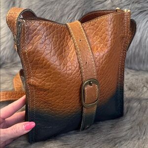 Patricia Nash Brown & Blue Leather Crossbody Bag